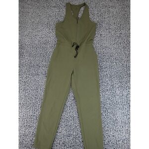 Backcountry Jumpsuit Womens S Olive Green Sleeveless Zip Front Utility Romper
